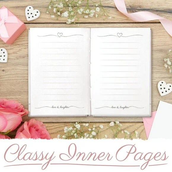 Hard Cover His and Her Rose Gold Wedding Vow Book - Picture 3 of 7